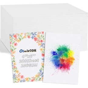 4" x 6" Cardstock, 200 Pack Colorful Thick Paper Cardstock Blank Colored Cards Stock for Invitations, Greeting Cards Making, Postcards, Photos, 250GSM Thick Paper Colorful
