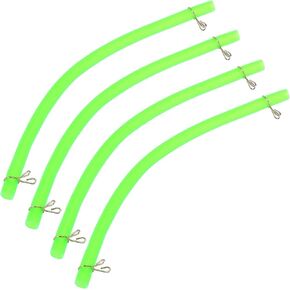 uxcell 4pcs 4.5mm Inner Dia Motorcycle Petrol Hose Oil Fuel Line Tube with Clamps Green