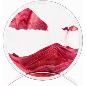 Moving Sand Art Decor - Stainless Steel - Round 10" 3D Sand Art Liquid Motion - Desktop Sand Art - Easy to Use Calming Desk Accessories - Relaxing Sand Waves Moving Art for Home Office Decor (Sand)