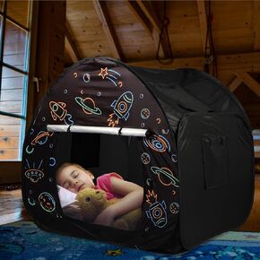 Sensory Tent for Kids with Autism - Extra Large 47x47 in Kids Room Play Tent for Inside, Blackout Sensory Indoor Pop Up Tent, with Door Window Light for Kids Autism Anxiety ADHD SPD