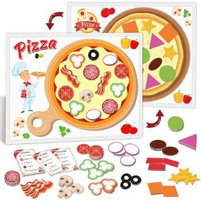 Pizza Counting Toddler Toys, Pizza Party Math Activity Bundle, Pretend Play, Educational Toys for Kids Toddler Number Learning Toys, Pizza Shapes