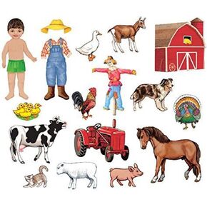 Little Folk Visuals My Farm Friends Precut Flannel/Felt Board Figures, 18 Pieces Add-On Set