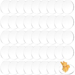 FREEBLOSS 50PCS Clear Round Miniature Bases Circular Figure Stands for Collectible Figures Acrylic Discs DIY Acrylic Round Piece 2inch*3mm
