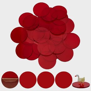 FINGERINSPIRE 30 Pcs Dark Red Circular Miniature Bases 2 Inch Acrylic Round Figure Sheet Figure Disc Flat Round Model Display Base for Wargaming Boardgaming Collectible Figure Table Game