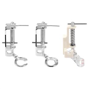 3-Piece Open Toe/Large Metal Free Motion Quilting Darning Presser Foot Set for Low Shank Singer, Brother, Janome, Juki, Babylock, Elna, Kenmore, White, Necchi, and More Sewing Machines