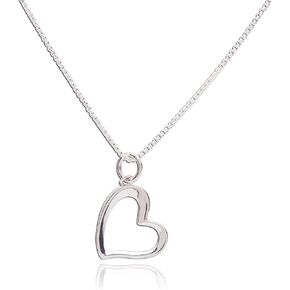 Cherished Moments Girl's Sterling Silver Necklace with Open Heart Charm