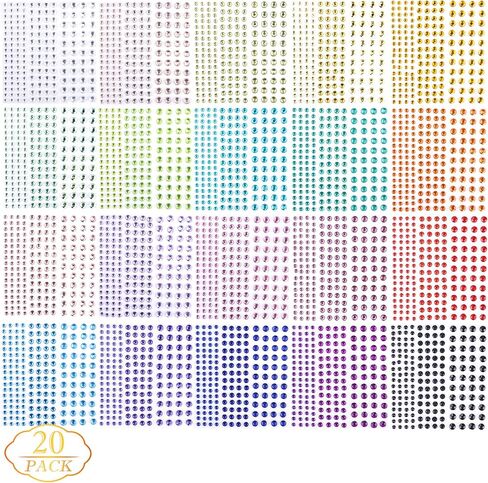 Augshy Gem Sticker, 3300 Piece Rhinestone Stickers for Crafts in Saudi Arabia