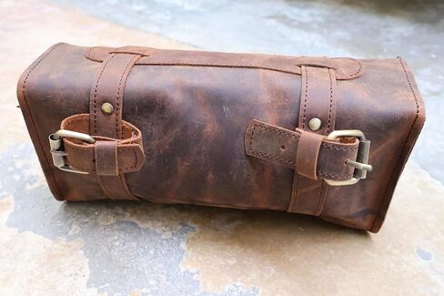 american blue Buffalo Leather Handlebar Saddle Motorcycle Bag Bicycle Tool Bag Leather Travel Accessories Bag Fork Bicycle Accessories Bicycle Carrier (design no 1) in Saudi Arabia