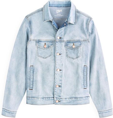 Mugsy Men's Denim Jacket - Classic Fit Stretch Denim Jacket for Men - Comfortable & Flexible Outerwear for Men - True to Size in Saudi Arabia