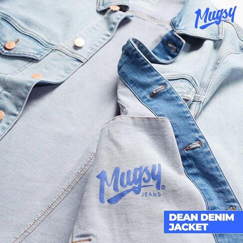 Mugsy Men's Denim Jacket - Classic Fit Stretch Denim Jacket for Men - Comfortable & Flexible Outerwear for Men - True to Size in Saudi Arabia