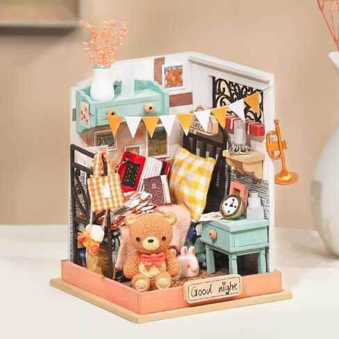 Rolife DIY Miniature Kit Mini Building Dollhouse Bedroom, Miniverse Lifestyle Mini Bookshelf Decoration, DIY Hobbies for Craftsman (Sweet Dream) in Saudi Arabia