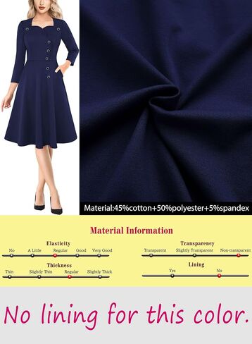 VFSHOW Womens 2024 Business Work Office Pockets Church Vintage Slim Fit and Flare A-Line Dress in Saudi Arabia