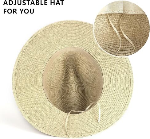 KXF Straw Sunhat for Women Men 2 Packs Summer Beach Straw Sun Hat Foldable Straw Sun Cap Wide Brim UPF 50+ Gardening Sun Cap in Saudi Arabia