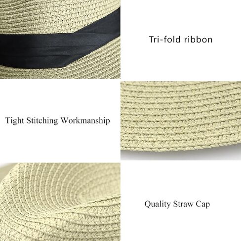 KXF Straw Sunhat for Women Men 2 Packs Summer Beach Straw Sun Hat Foldable Straw Sun Cap Wide Brim UPF 50+ Gardening Sun Cap in Saudi Arabia