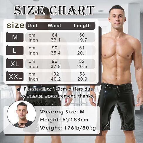 Mens PU Leather Shorts Straight Leg Button Flat Front Workout Shorts Boxer Short Pants with Pockets in Kuwait