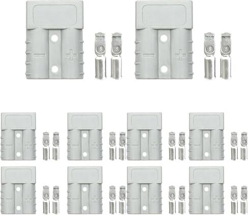 Eagles 50Amp Power Connector Plug,10PCS 7,8,10,12 AWG Battery Quick Connect/Disconnect Wire Harness Plug Connector with Terminal Pins for Recovery Winch Trailer,50A/600V (Grey) in Kuwait