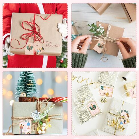 Yeaqee 120 Pcs Nutcracker Christmas Gift Tags with String Holiday Paper Name Tags Nutcracker Favor Tags Hanging Tag Labels for DIY Xmas Present Wrapping Party Decorations(White) in Saudi Arabia