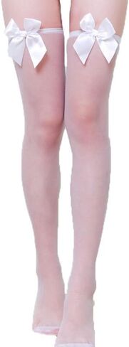 Thigh stockings Bow Stockings Fishnet thigh socks Mesh Stockings Silk thigh socks for Women in Kuwait