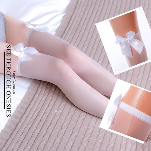 Thigh stockings Bow Stockings Fishnet thigh socks Mesh Stockings Silk thigh socks for Women in Kuwait