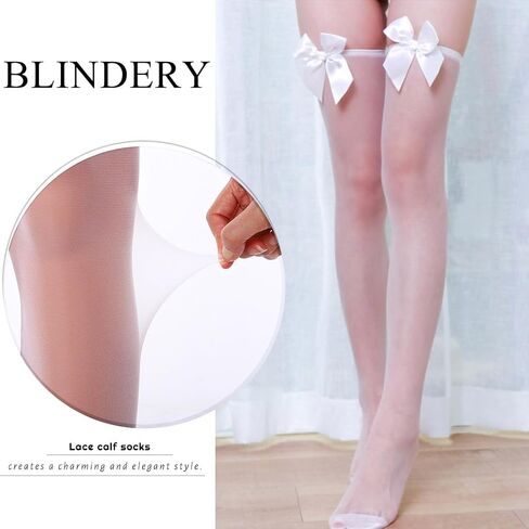 Thigh stockings Bow Stockings Fishnet thigh socks Mesh Stockings Silk thigh socks for Women in Kuwait