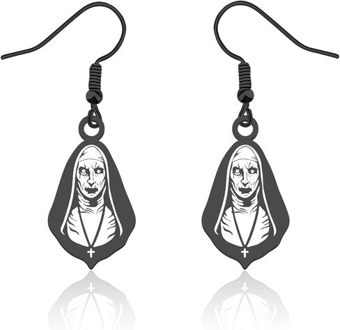 المفاتيح غير مقدس راهبة أقراط الرعب راهبة عاشق هدية هالوين نون مجوهرات هالوين حفلة هدية راهبة فيلم مخيف أقراط in Kuwait