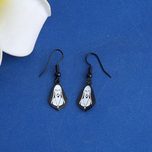 المفاتيح غير مقدس راهبة أقراط الرعب راهبة عاشق هدية هالوين نون مجوهرات هالوين حفلة هدية راهبة فيلم مخيف أقراط in Kuwait