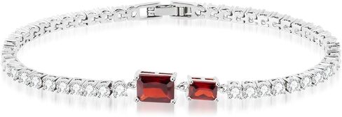 18k White Gold Plated Tennis Bracelet, 3MM Cubic Zirconia Charm Bracelet for Women 7 inches Gift for Women Ideal for Weddings, Parties, and Daily Wear in Saudi Arabia