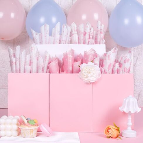 Larcenciel Tissue Paper, 50 Sheets Elephant Pink Tissue Paper for Gift Bags Gift Wrapping, Cute Baby Girl Design Tissue Paper Gift Wrap for Baby Shower, Birthday, Anniversary, Craft, 19.7x13.8inch in Kuwait
