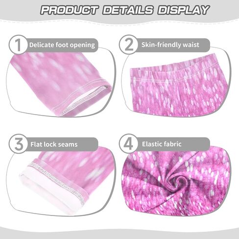 Gredecor Girls Leggings Pink Glitter Sparkle Kids Pants Dance Active Tights Bottoms 5T in Kuwait