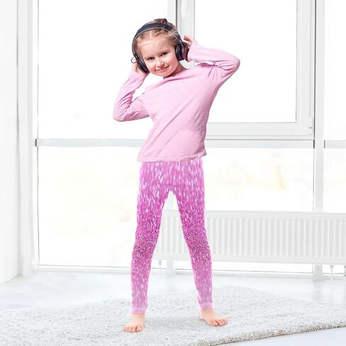 Gredecor Girls Leggings Pink Glitter Sparkle Kids Pants Dance Active Tights Bottoms 5T in Kuwait