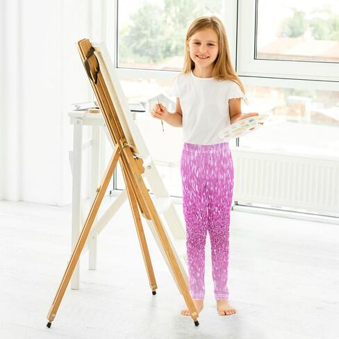 Gredecor Girls Leggings Pink Glitter Sparkle Kids Pants Dance Active Tights Bottoms 5T in Kuwait