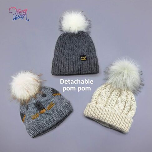 Furryvalley Faux Fur Pompom 6pcs DIY Crafts Fluffy Balls for Hat Shoes Scarves with Snap Fastener Removable Knitting Hat Horse Riding Hat Silk Accessories 6 Inch Extra Large (3 Mix Colors) in Saudi Arabia