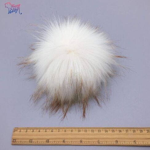 Furryvalley Faux Fur Pompom 6pcs DIY Crafts Fluffy Balls for Hat Shoes Scarves with Snap Fastener Removable Knitting Hat Horse Riding Hat Silk Accessories 6 Inch Extra Large (3 Mix Colors) in Saudi Arabia
