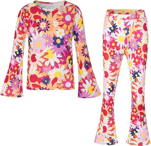 أزياء الهالوين للفتيات 2024، أزياء الستينيات والسبعينيات من القرن الماضي هيبي ديسكو للأطفال in Kuwait