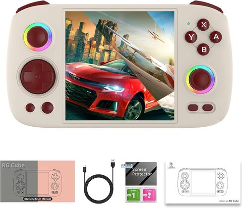 RG Cube Retro Game Console No Games Handheld Game Console Multi-Touch Screen Android 13 System Video Game Console 5200mAh Battery,High-Speed Fan,16 Million Color RGB Lighting(Gray) in Kuwait