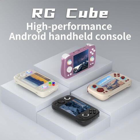 RG Cube Retro Game Console No Games Handheld Game Console Multi-Touch Screen Android 13 System Video Game Console 5200mAh Battery,High-Speed Fan,16 Million Color RGB Lighting(Gray) in Kuwait