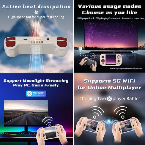 RG Cube Retro Game Console No Games Handheld Game Console Multi-Touch Screen Android 13 System Video Game Console 5200mAh Battery,High-Speed Fan,16 Million Color RGB Lighting(Gray) in Kuwait