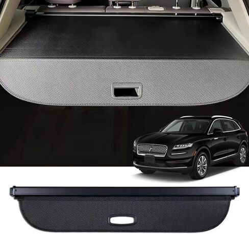 Retractable Cargo Cover Compatible with 2019-2023 Lincoln Nautilus and MKX 2016-2018 Rear Privacy Screen Car Storage Trunk Luggage Tonneau Security Shade (Carbon Fiber Style) in Saudi Arabia