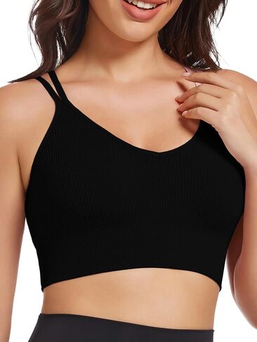 حمالة صدر رياضية مبطنة من FelFory Criss Cross Longline، حمالة صدر رياضية مبطنة، ملابس علوية للتمرين للنساء، حمالة صدر رياضية للنساء، قمصان اليوغا in Saudi Arabia
