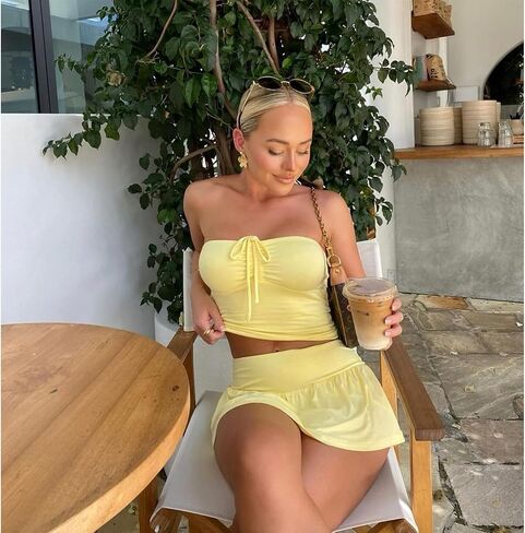 Sexy Two Piece Outfits for Womens Summer Y2K Going Out Tube Top Skirt Mini Dress Rave Festival Beach Club Skort Set in Saudi Arabia