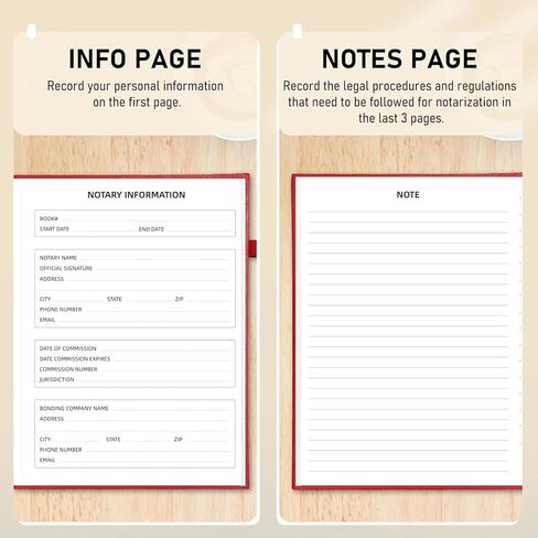 WEMATE Notary Journal Log Book with 480 Record Entries, 12″x8.5″ Hardcover Notary Book - 120gsm Thick Paper, Notary Supplies with 160 Numbered Pages, Large Capacity for Notarial Records (Black) in Kuwait