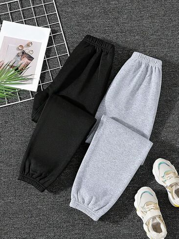 بنطال رياضي للركض للفتيات من WDIRARA مكون من قطعتين بخصر مطاطي مع جيوب in Kuwait