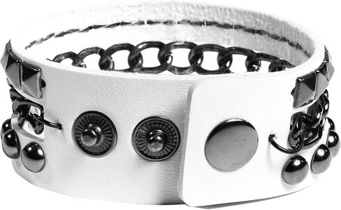 Eigso 3 Pcs Leather Punk Bracelets for Men Women of Rock Rivet Wrap Retro Spike Bracelet Adjustable in Saudi Arabia