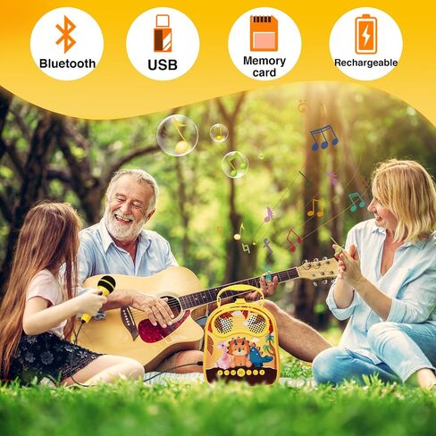 آلة كاريوكي للأطفال، مكبر صوت بلوتوث محمول مع 2 ميكروفون، هدايا ألعاب الكاريوكي للأولاد، آلة غناء الأطفال للفتيات الذين تتراوح أعمارهم بين 3،4،5،6،7،8،9،10 سنوات فما فوق، حفلة عيد ميلاد in Saudi Arabia