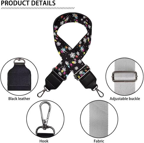 Coldinair Christmas Snowman Purse Strap with Adjustable Hardware Pineapple Pattern Replacement Bag Straps Wide Bag Straps for Canvas Crossbody Purses Strap Messenger Bags Shoulder Handbags in Saudi Arabia