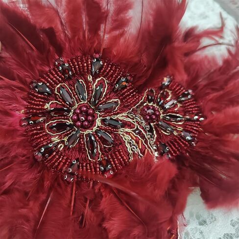Handmade Beaded Rhinestone Appliques Sew on Crystal Flower Lace Patch Vivid Feather Patch, Multi-Color Pairs for DIY Clothing, Wedding Dress, and Home Decoration (Green) in Saudi Arabia