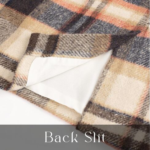 Kate Kasin Womens Wool Plaid Pencil Skirt High Waist Slit Stretchy Bodycon Fall Winter Knee Length Midi Skirt in Saudi Arabia