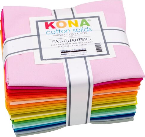 Kona Cotton Solids Summer Days 21 Fat Quarters Robert Kaufman Fabrics FQ-2190-21 in Saudi Arabia