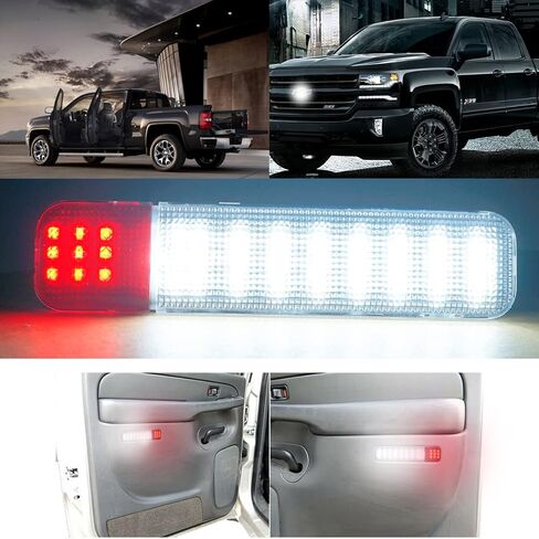 أضواء لوحة الباب متوافقة مع أضواء لوحة الباب Chevy GMC C/K مصابيح المجاملة Silverado/Sierra 1500 3500 2500 HD Yukon XL 1500 2500 أضواء تحذير الباب (OEM: 15021517 15021518) (الذيل الأحمر) in Kuwait
