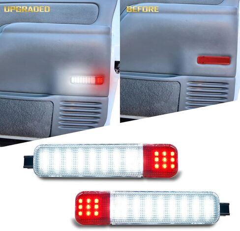 أضواء لوحة الباب متوافقة مع أضواء لوحة الباب Chevy GMC C/K مصابيح المجاملة Silverado/Sierra 1500 3500 2500 HD Yukon XL 1500 2500 أضواء تحذير الباب (OEM: 15021517 15021518) (الذيل الأحمر) in Kuwait